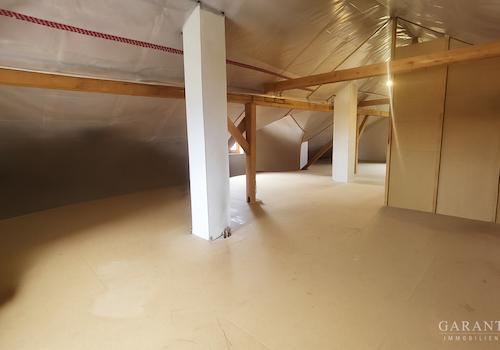 Geräumiger Dachboden mit Holzstruktur