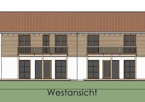 Doppelhaus Westansicht