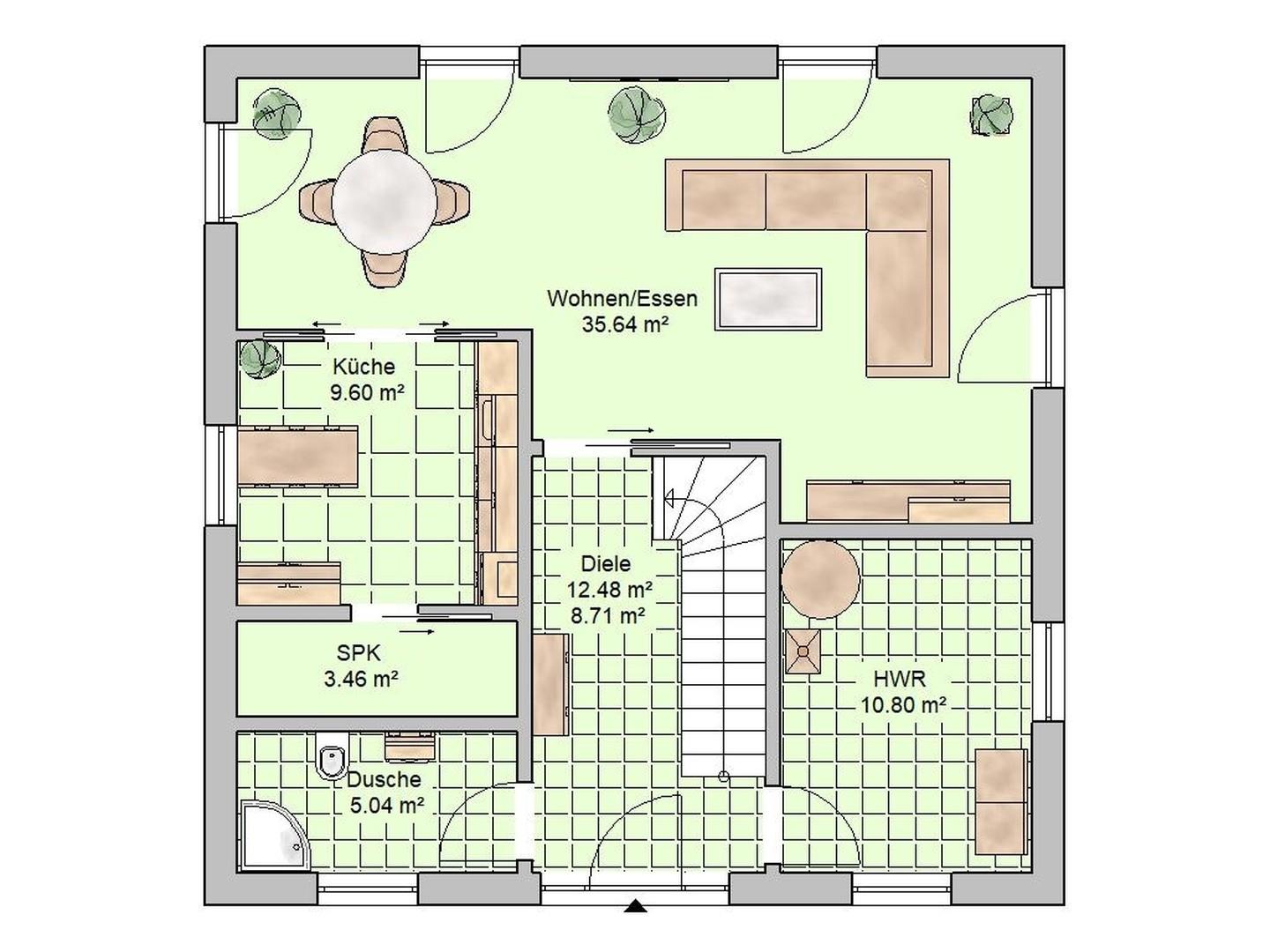 Grundriss Stadtvilla EG