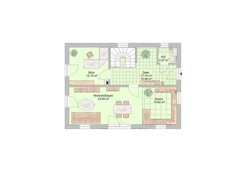 Grundriss Haus Satteldach EG