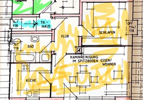 Wohnung = gelb eingefärbt