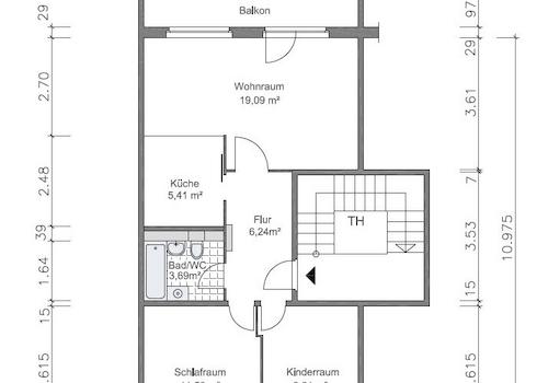 Grundriss bemaßt