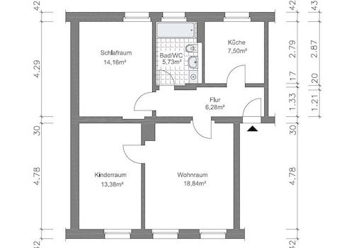 Grundriss bemaßt