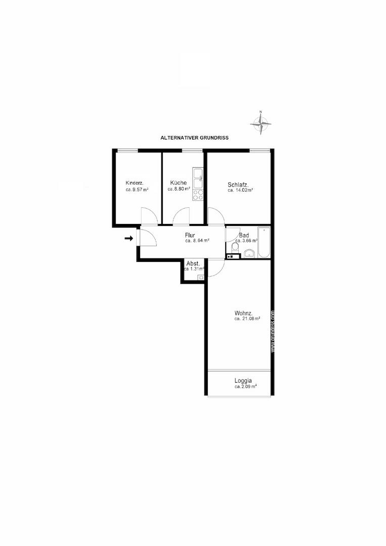 Grundriss 3 OG alternativ
