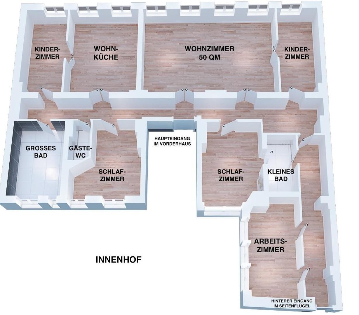 3D-Ansicht der Wohnung