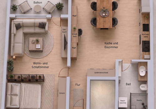 3D Grundriss inkl. Möbiliar