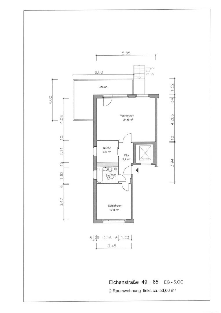 Eichenstraße 49 5.OG links - 2RW (vermaßt)