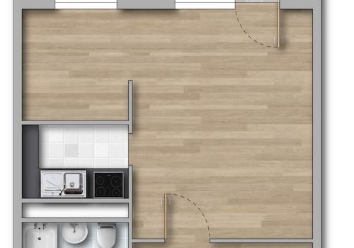 1-RWE 36qm mit Balkon