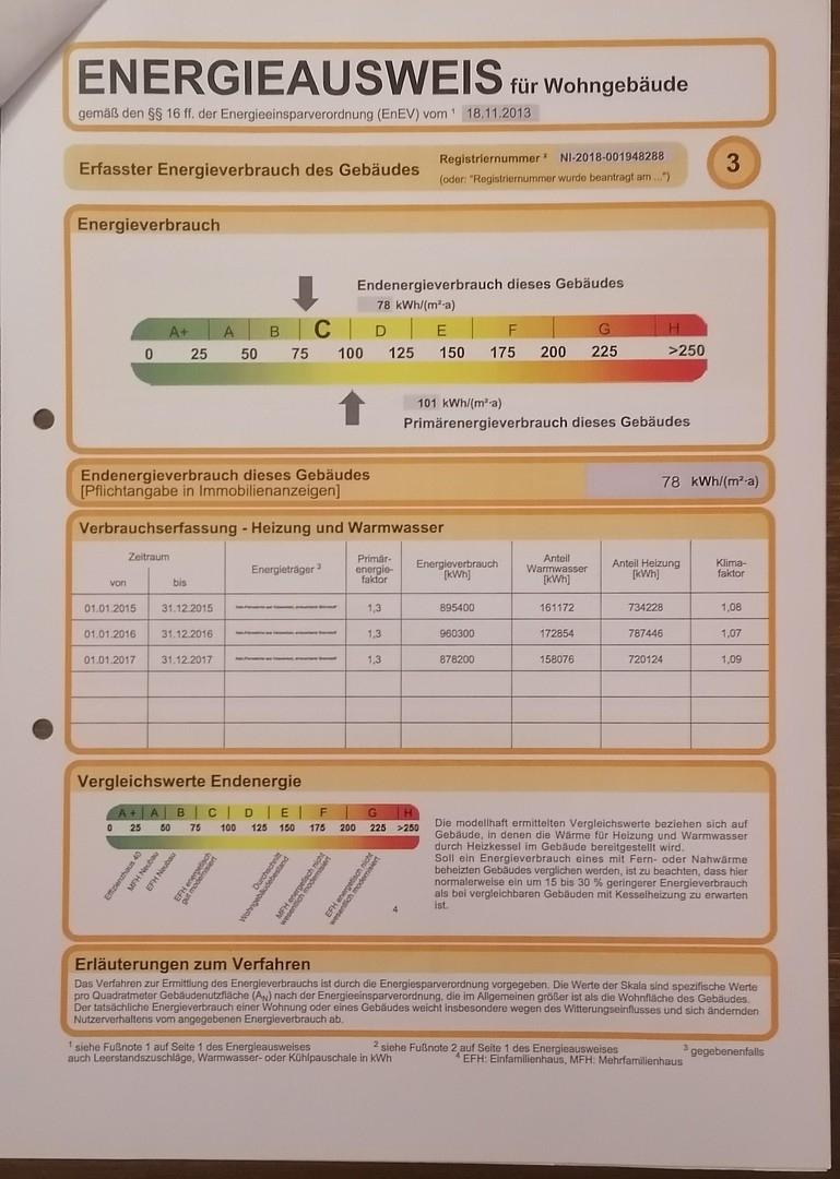 Energieausweis 2018, B bis C