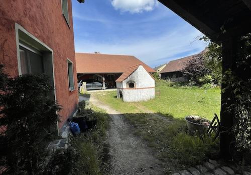Blick aus dem Vordach