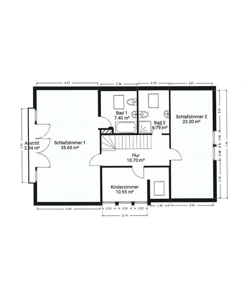 Grundriss Dachgeschoss Exposé