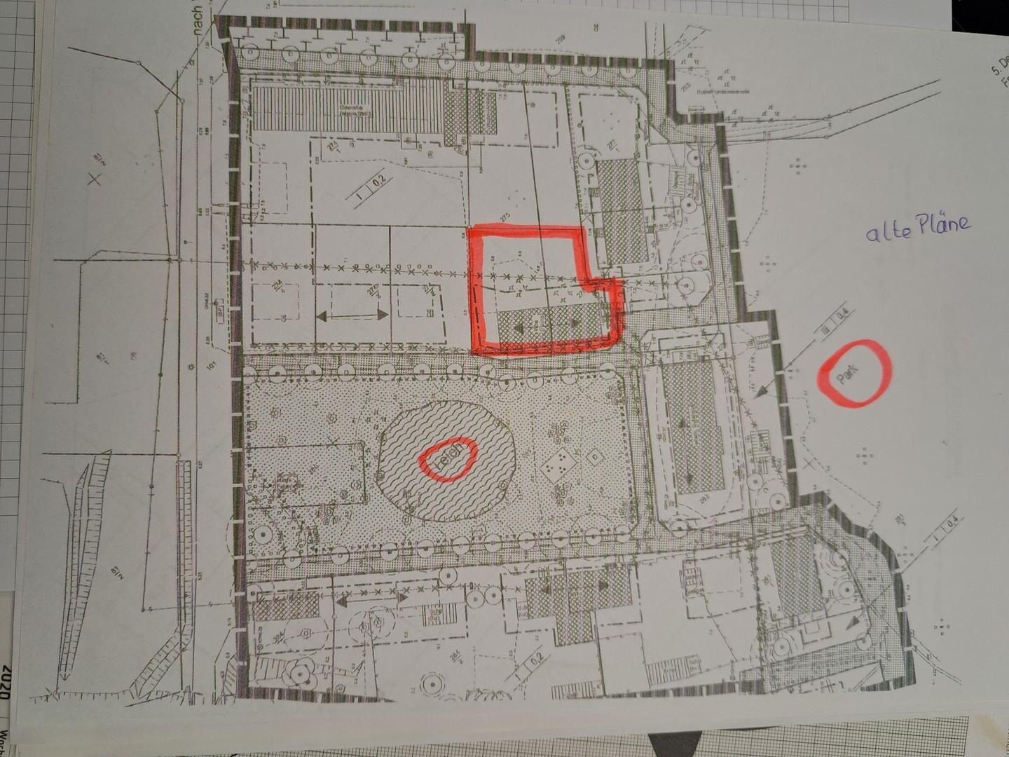 alter Lageplan mit Ruine