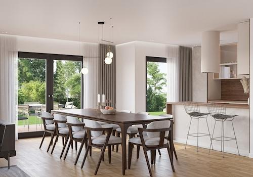 Wohnzimmer mit Küche