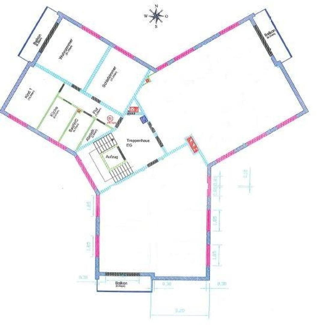 Grundriss 3 Zimmer Wohnung