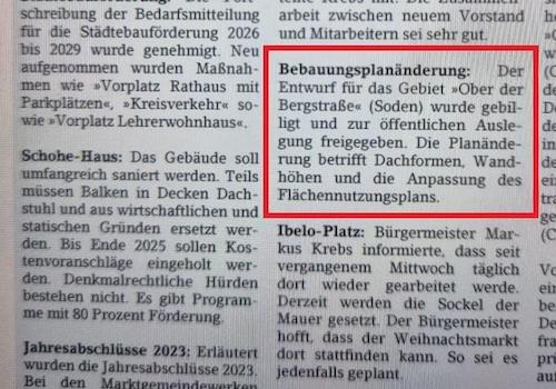 Änderung zulässiger Dachformen