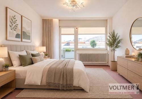 Schlafzimmer mit KI-Staging