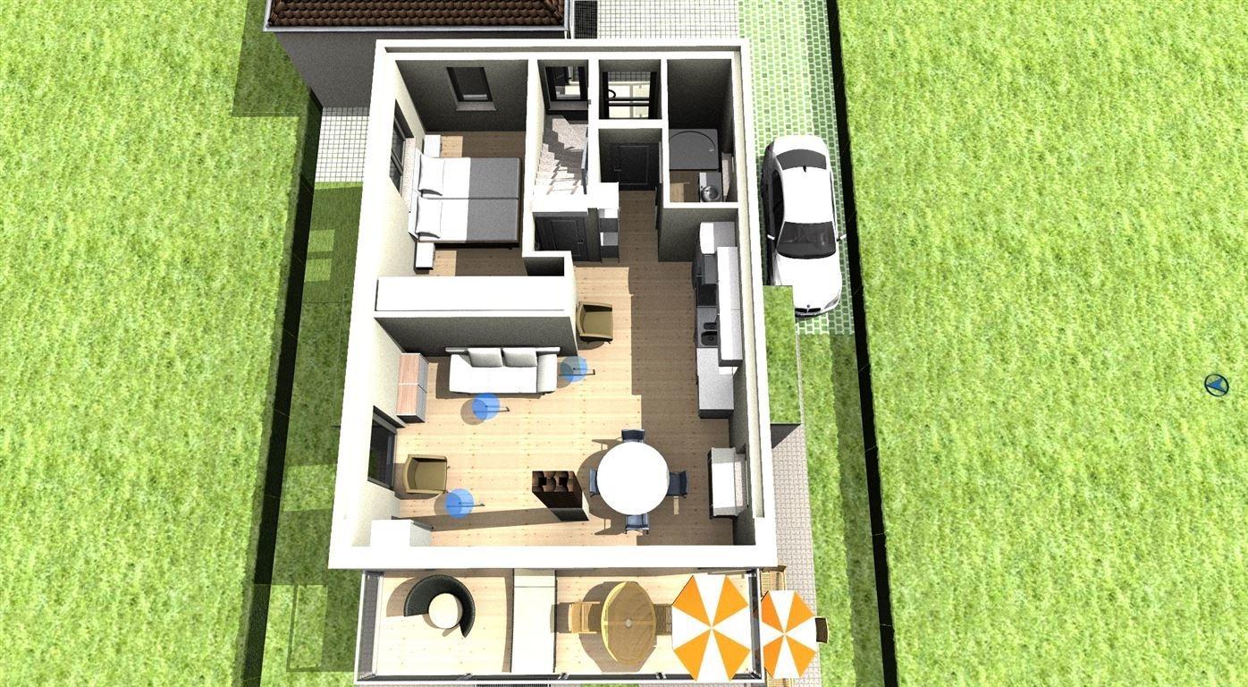 3D-Grundriss Obergeschoß von Süden