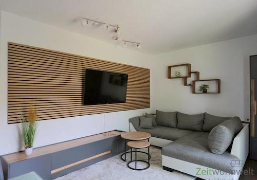 Sitzecke, TV und Akkustikwand