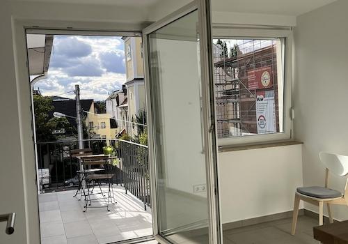 Blick auf Balkon