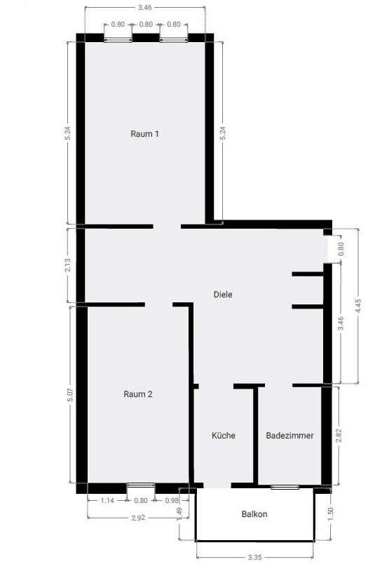 Grundriss 3.OG WE11