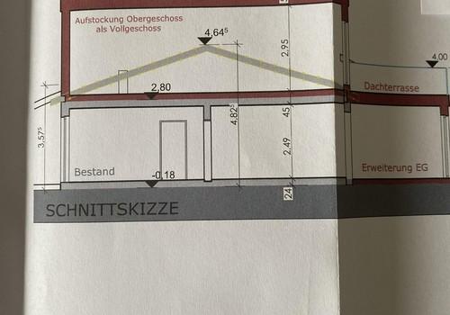 Seitenansicht der Aufstockung