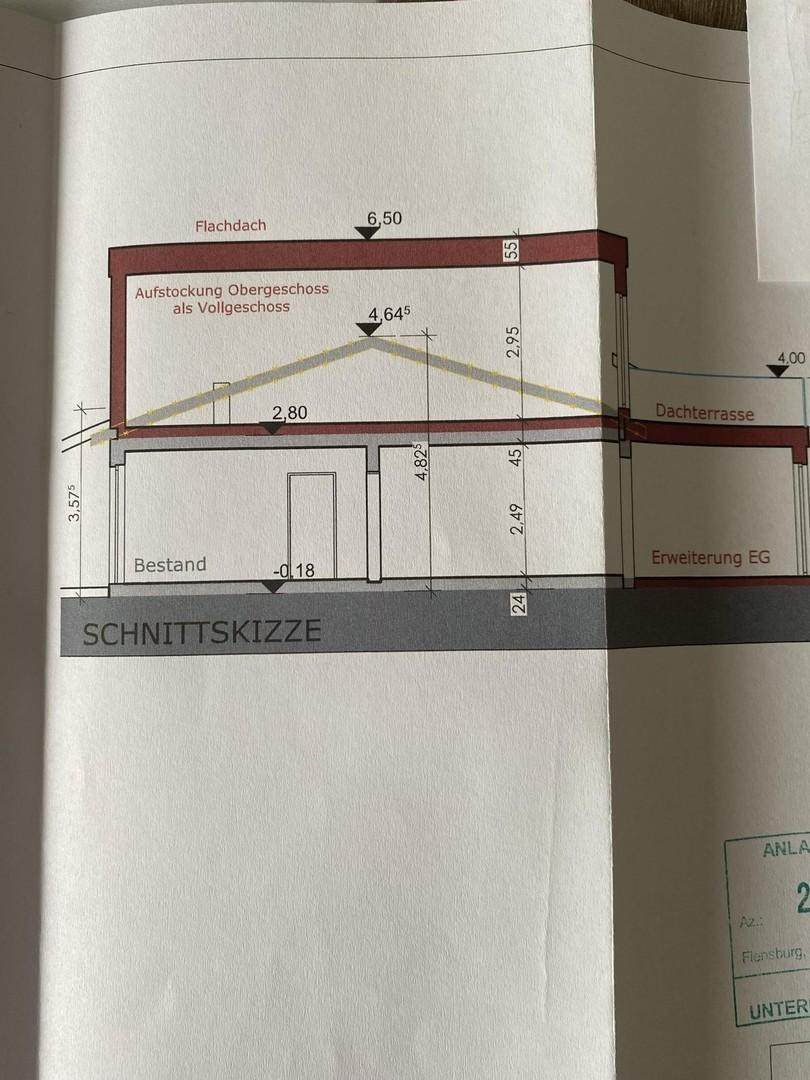 Seitenansicht der Aufstockung