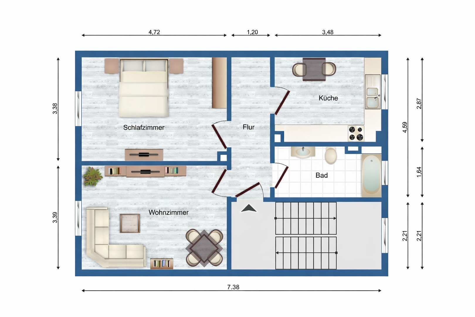 Grundriss 2-RMW