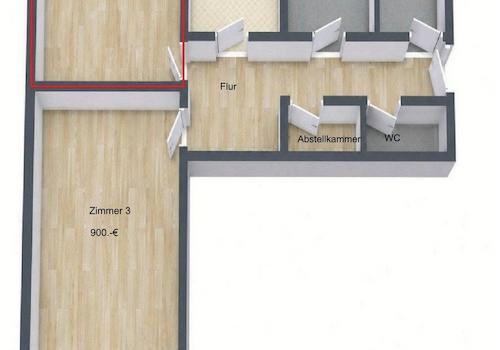 Grundriss Wohnung mit Zimmer