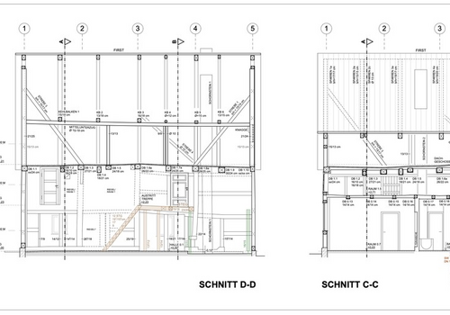 Wohnhaus Schnitte C,D