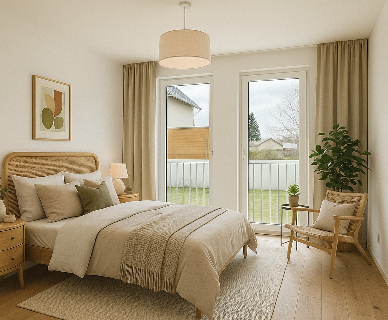 Schlafzimmer (KI-Staging)