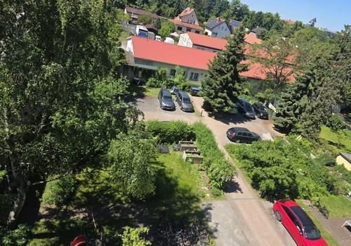 Blick vom Balkon hofseitig