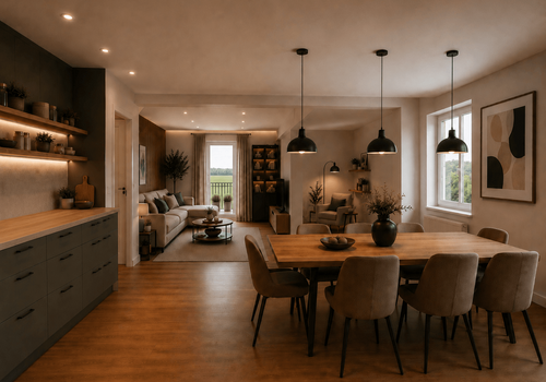 Visualisierung Wohnzimmer/ Küche
