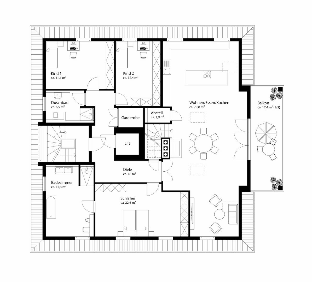 Variante Grundriss EG