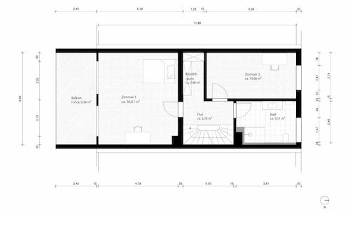 Grundriss Obergeschoss Varainte 1