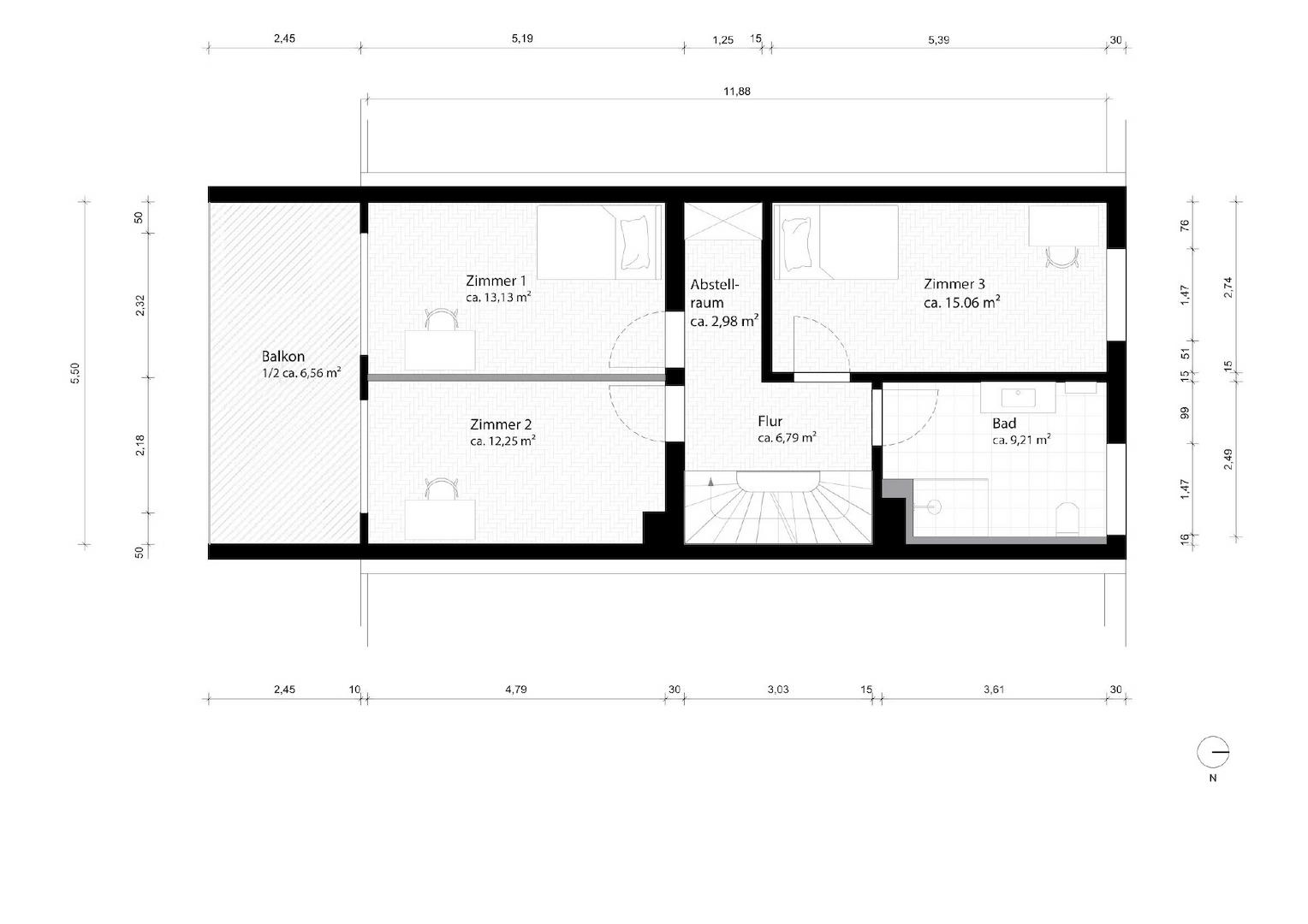 Grundriss Obergeschoss Variante 2