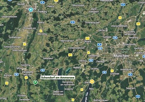 Lage von Schondorf am Ammersee