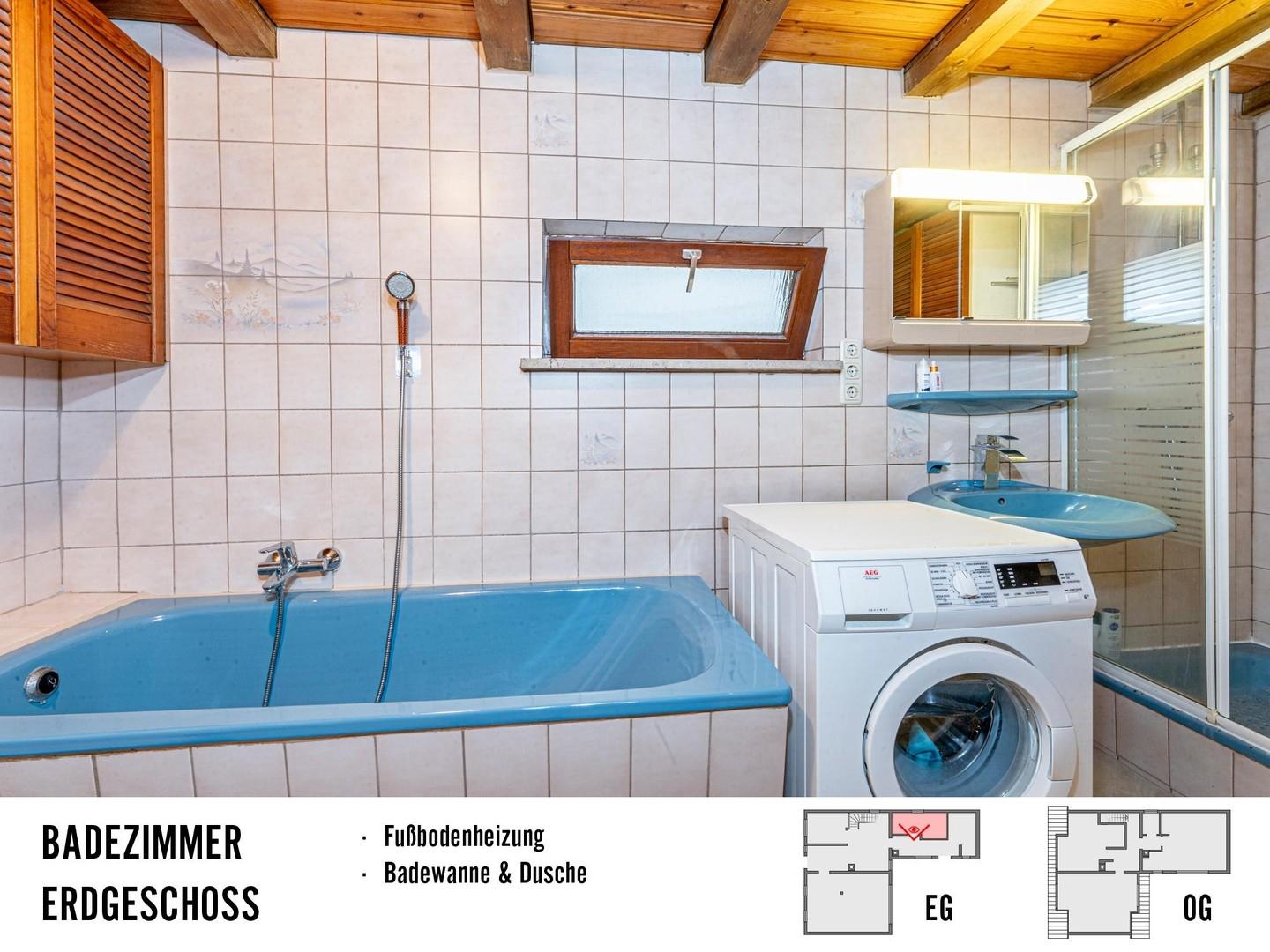 Vollbad mit Dusche und Wanne