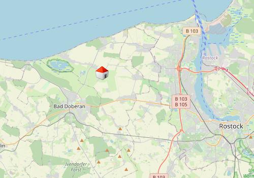 Lageplan mit Rostock und Bad Doberan