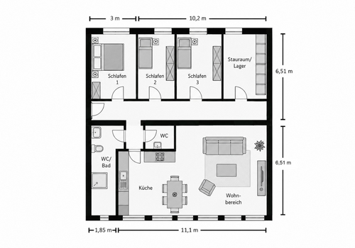 Idee zur Umnutzung in Wohnraum