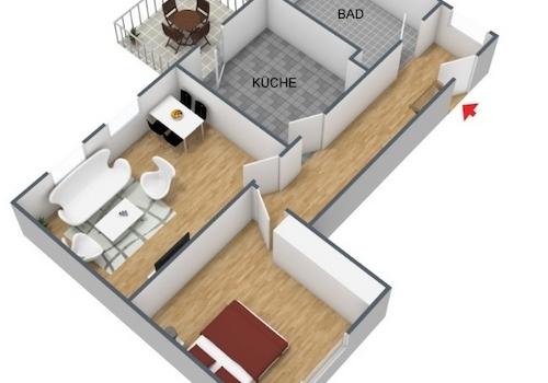 Grundriss 3. OG rechts 3 D