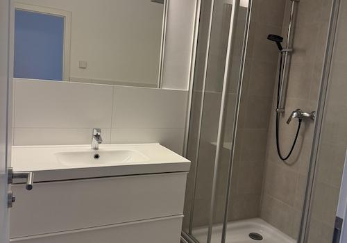 Badezimmer mit Dusche 