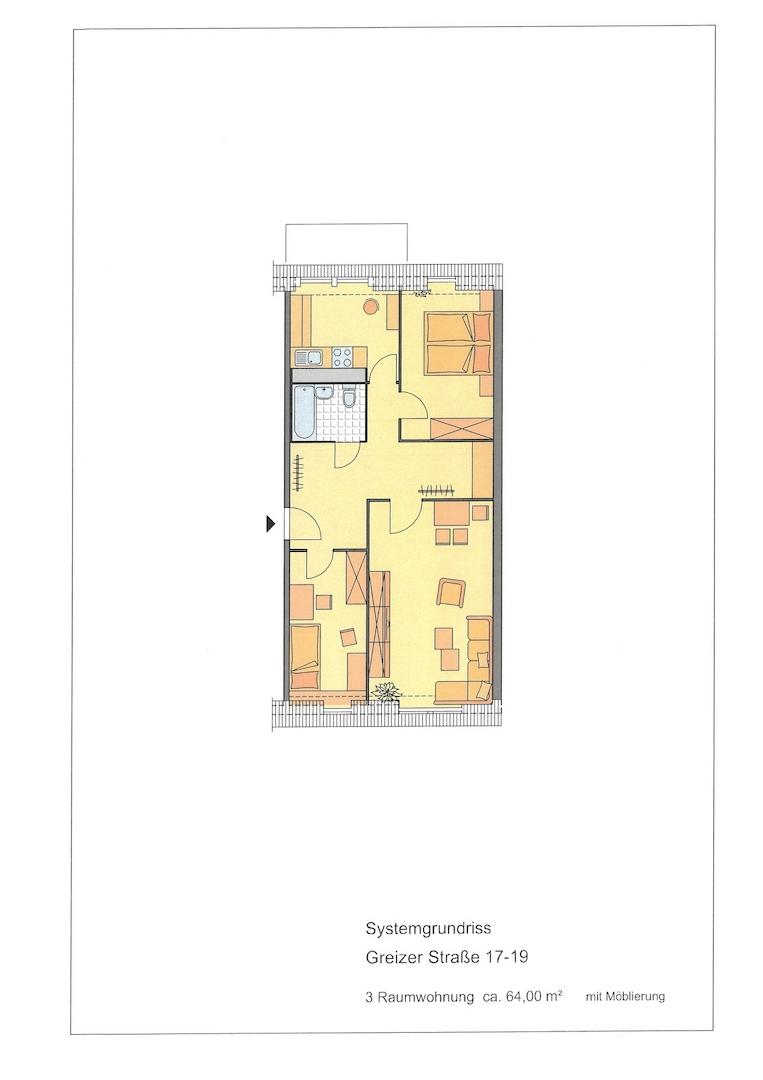 Grundriss mit Möblierung
