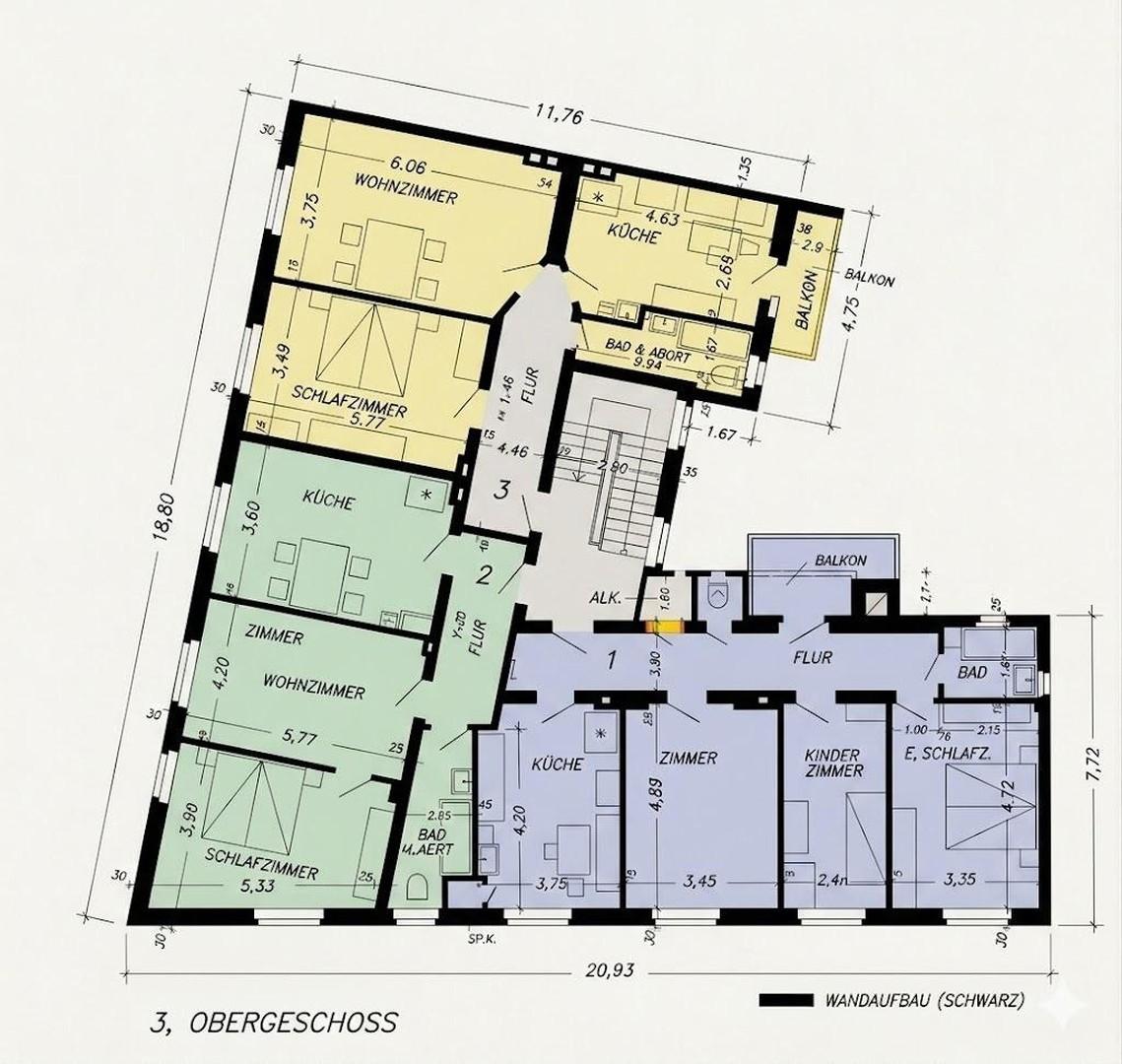 Grundrissplan (grüner Bereich)