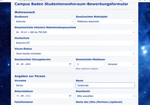 Application for housing