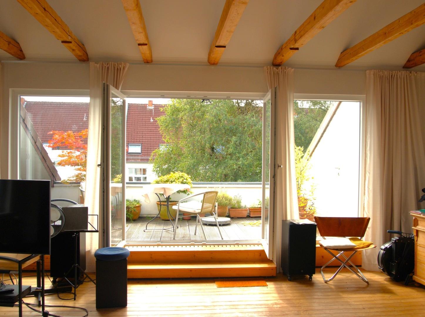Blick auf die Terrasse