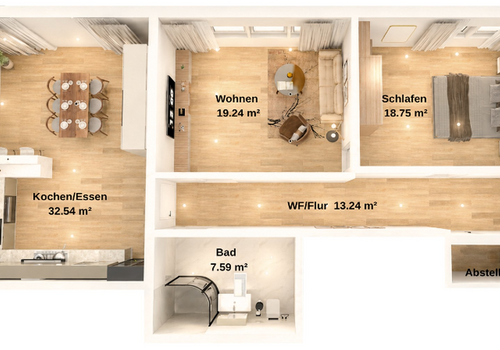Grundriss möbliert