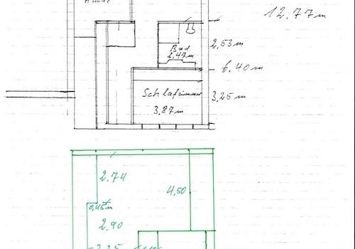 Grundriss Anbau handgezeichnet