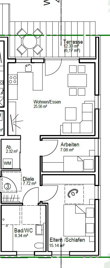 Grundrissplan Whg. 3