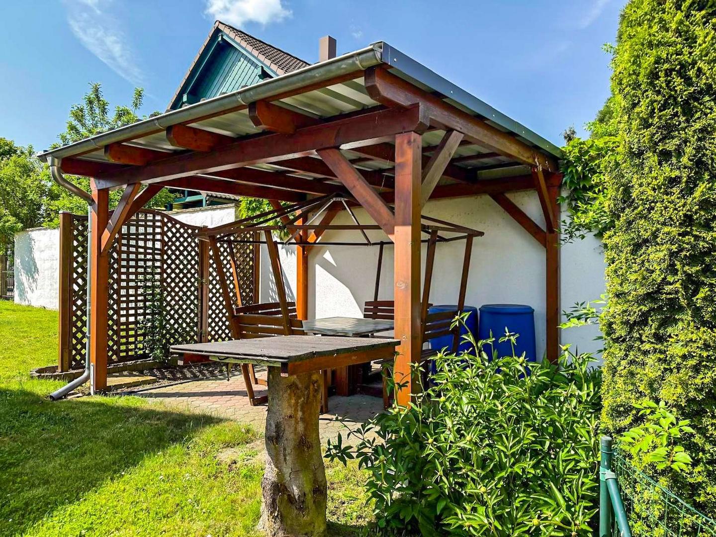 Überdachte Sitzecke