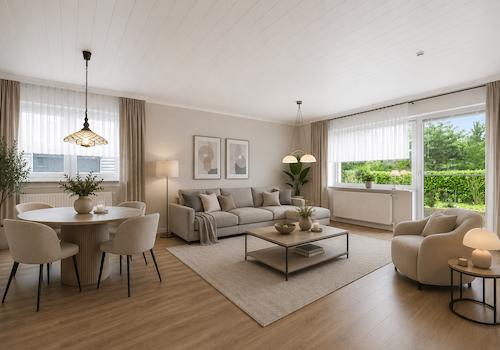 Wohnzimmer virtuell möbliert